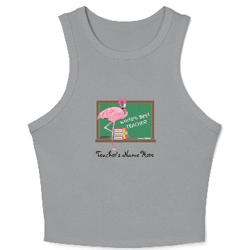 Discover World's Best Teacher Flamingo Crop Tank Top