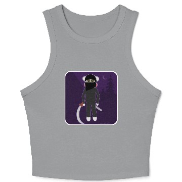 Discover Funny Epic Ninja Sock Monkey Illustration Crop Tank Top