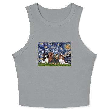 Discover Cavaliers (four) - Starry Night Crop Tank Top