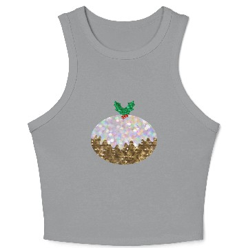 Discover sequin christmas puddings Crop Tank Top