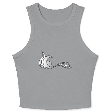 Discover Light Grey Mermaid Tail - no text Polo Crop Tank Top