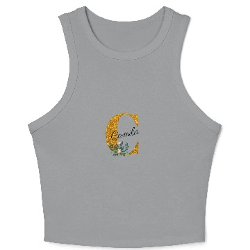 Discover Letter C Golden monogram Crop Tank Top