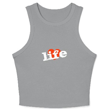 Discover Love Life! Red Heart Design. Crop Tank Top