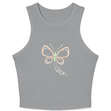 Discover Dotted Butterfly Crop Tank Top