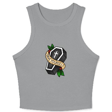 Discover Traditional Tattoo Coffin Crop Tank Top