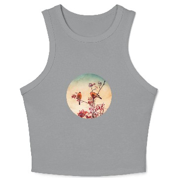 Discover Bullfinch eat red rowan berries Crop Tank Top