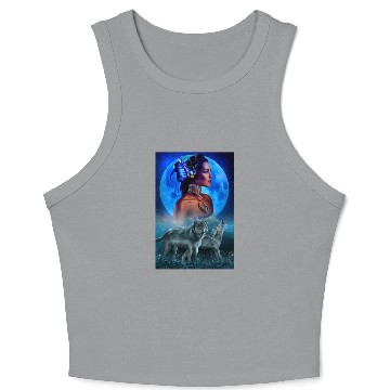 Discover girl and wolves Crop Tank Top