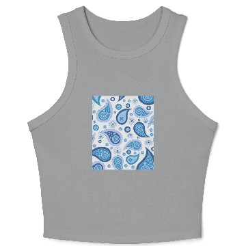 Discover retro paisley blue Crop Tank Top