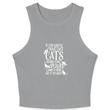 Discover Flat Earth Cat Theory graphic funny earth day Crop Tank Top