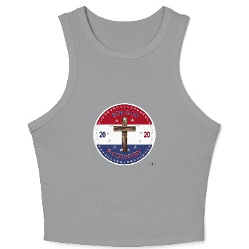 Discover 2020 For God and Country Cross Crop Tank Top