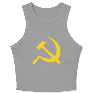 Discover Hammer and sickle (yellow) Crop Tank Top