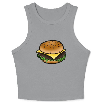 Discover Classic Cheeseburger Women’s 3/4 Sleeve Crop Tank Top