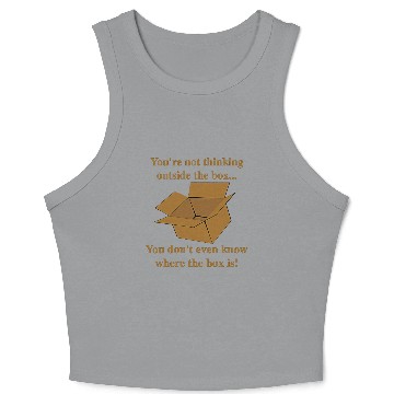 Discover Funny Outside the Box Cardboard Dark Humor Crop Tank Top