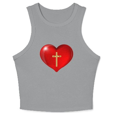 Discover Cross and Heart Crop Tank Top