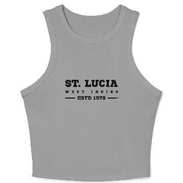 Discover St Lucia ESTD Independence Crop Tank Top