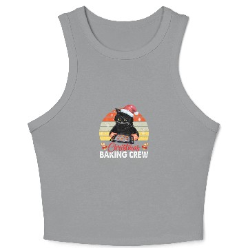 Discover Black Cat Christmas Cookie Baking Crew Xmas Pet Gi Crop Tank Top