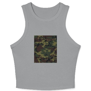 Discover army green camo Crop Tank Top