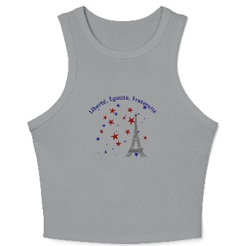 Discover Liberté, Égalité, Fraternité Eiffel Tower Bastille Crop Tank Top