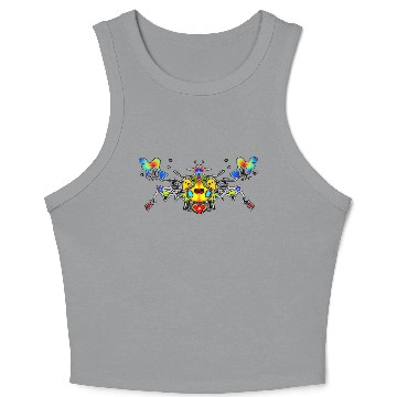 Discover Colorful Angry Bird 1 Crop Tank Top