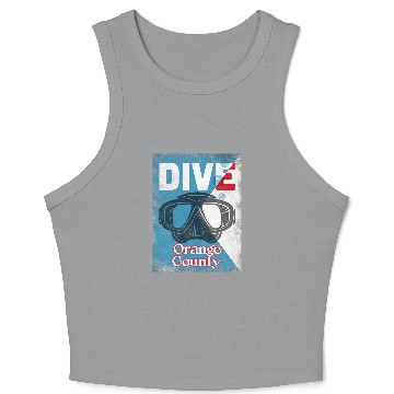 Discover Orange County Vintage Scuba Diving Mask Crop Tank Top