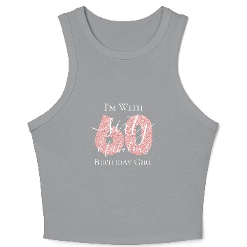 Discover Personalized Rose Gold Sixty Fab Birthday Glitter Crop Tank Top