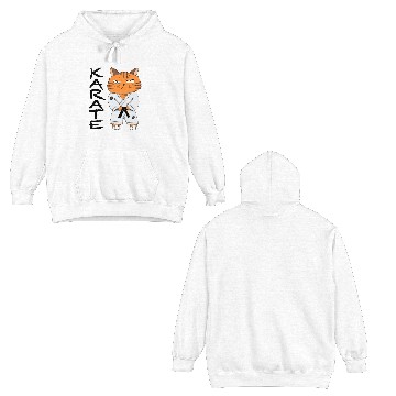 Discover Karate Cat Double Sided Hoodies