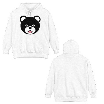Discover Cute Black Teddy Bear Face Double Sided Hoodies