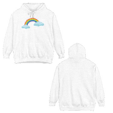 Discover Colorful Rainbow With Clouds Double Sided Hoodies