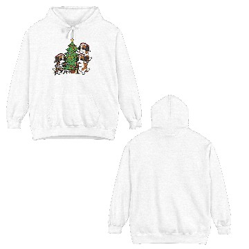 Discover Saint Bernard Christmas Tree Double Sided Hoodies