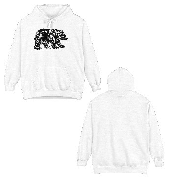 Discover Black Bear Tattoo Black Double Sided Hoodies