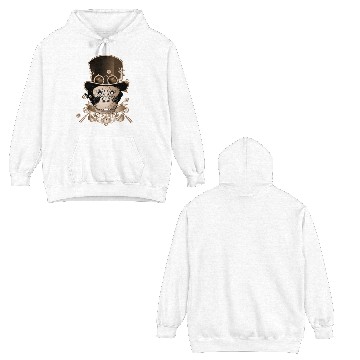 Discover Steampunk monkey with ancient cylinder hat look Double Sided Hoodies