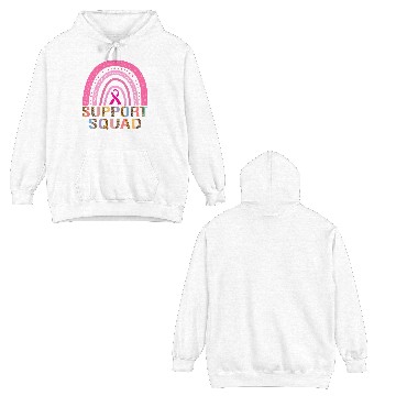 Discover Support Squad Leopard Pink Warrior Breast Cancer Double Sided Hoodies