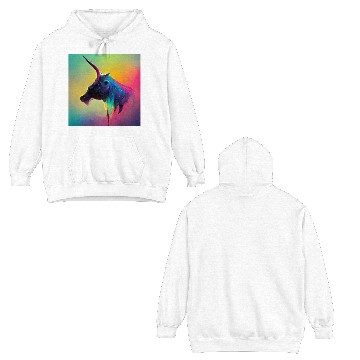 Discover Colorful Unicorn Cow Double Sided Hoodies