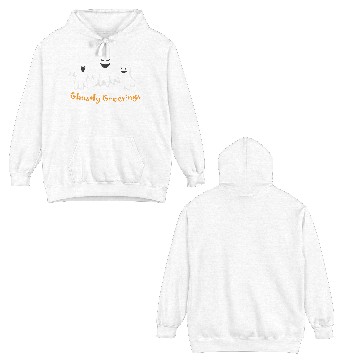 Discover Ghostly Greetings, Halloween Ghostly Greetings Double Sided Hoodies