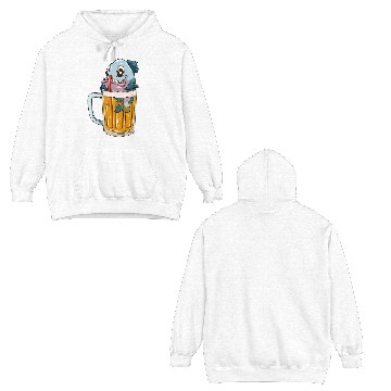 Discover Funny Fish Drinking Beer Double Sided Hoodies
