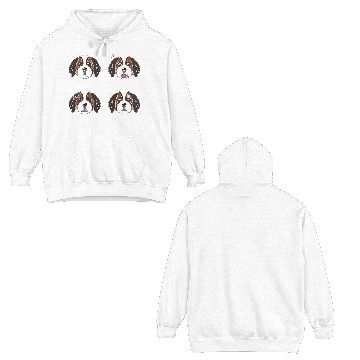 Discover Funny Saint Bernard Dog Cartoon Faces Double Sided Hoodies