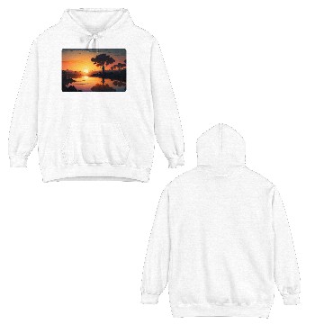 Discover Sunset at the River Double Sided Hoodies
