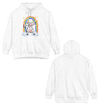 Discover Rainbow cow crazy dancing fun funny Double Sided Hoodies