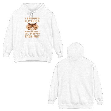 Discover Funny Grumpy Kitty Not Listening Cat Head Snout Double Sided Hoodies