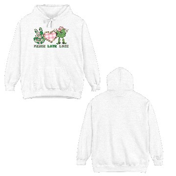 Discover Peace Love Luck Double Sided Hoodies
