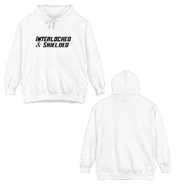 Discover INTERLOCKED & SHIELDED - BLACK DESIGN Double Sided Hoodies