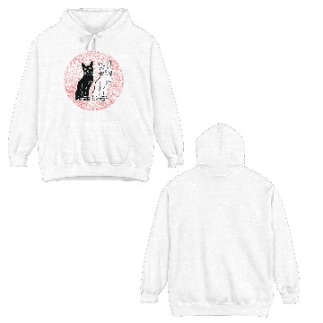 Discover Back & white cat's Double Sided Hoodies