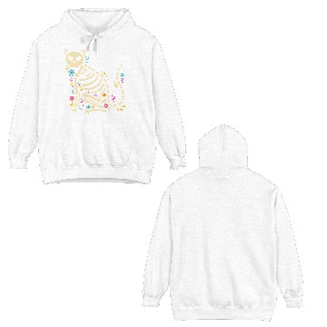 Discover Halloween Cat Skeleton Double Sided Hoodies