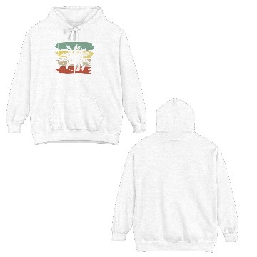 Discover Saint Tropez Artistic Palm Tree Retro Double Sided Hoodies