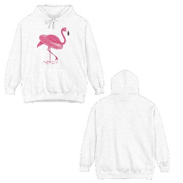 Discover Flamingo Swimming Circle Double Sided Hoodies