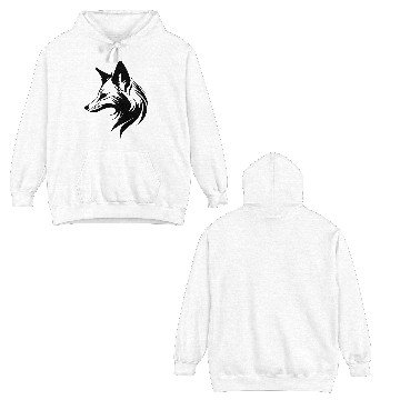 Discover Fox Portrait In Flowing Lines Style Double Sided Hoodies