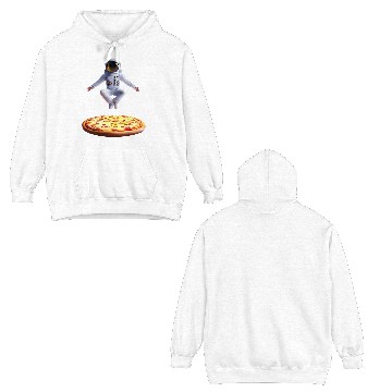 Discover Hovering astronaut over pizza Double Sided Hoodies