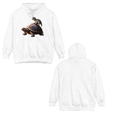 Discover dinosaur on turtle Double Sided Hoodies