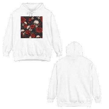 Discover Skulls & Red Roses Dark Gothic Elegant Pattern Double Sided Hoodies