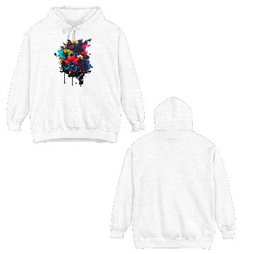 Discover Floral Splash Art Double Sided Hoodies